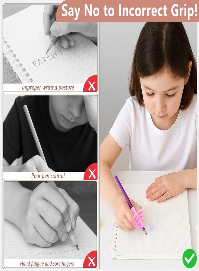 Ceemiaa 4-Pack Pencil Grips for Kids - Handwriting Trainer & Posture Correction Holder for Toddlers, Preschoolers, and Special Needs Children - Image 3